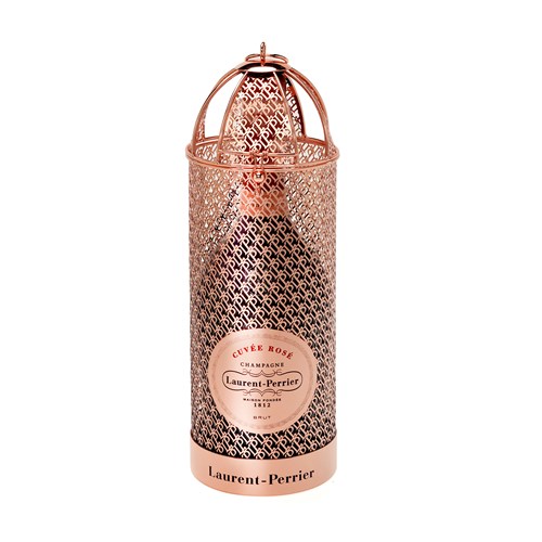 Send Laurent-Perrier Cuvee Rose Champagne Limited Edition Lace Lantern Gift Cage 75cl